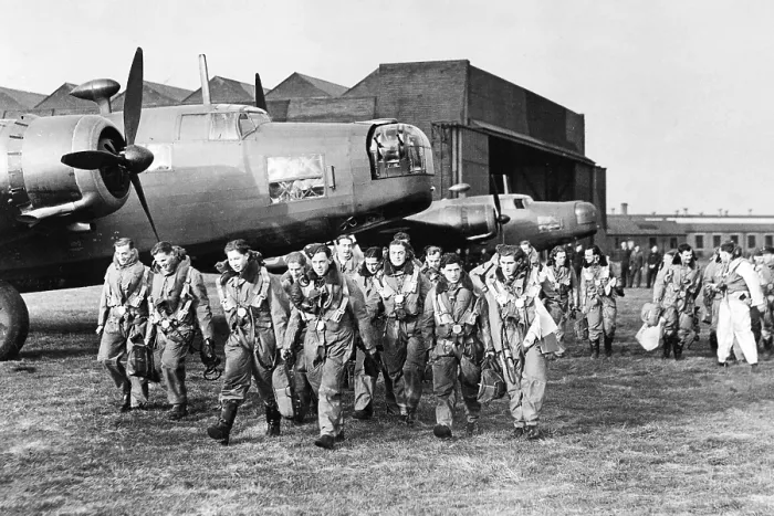 Framed Print : R.A.F. Bomber Command in World War II. The air crew who took part in the raid on Heligoland return after the ra Framed Print : R.A.F. Bomber Command in World War II. The air crew who took part in the raid on Heligoland return after the ra