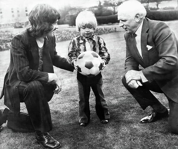 Raich Carter junior, with father Horatio Raich Carter, former Sunderland FC captain and Bobby Kerr, the Sunderland team captain 1973