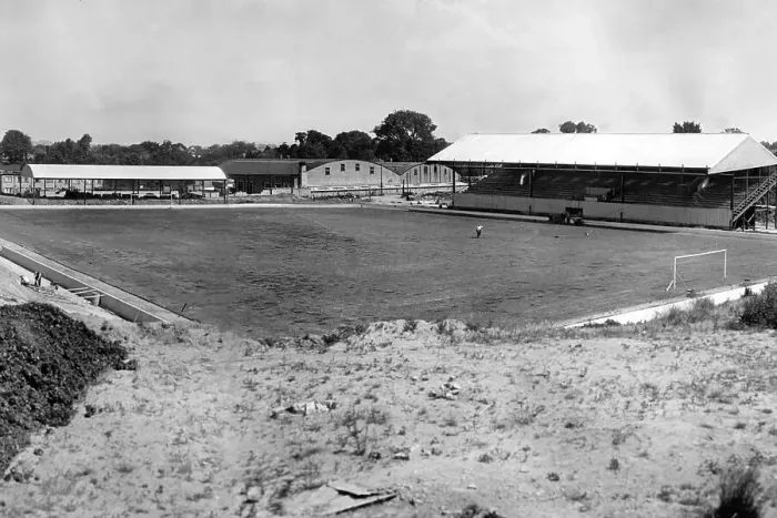 Framed Print : Roots Hall Stadium Southend FC ground at Prittlewell 1955 Framed Print : Roots Hall Stadium Southend FC ground at Prittlewell 1955