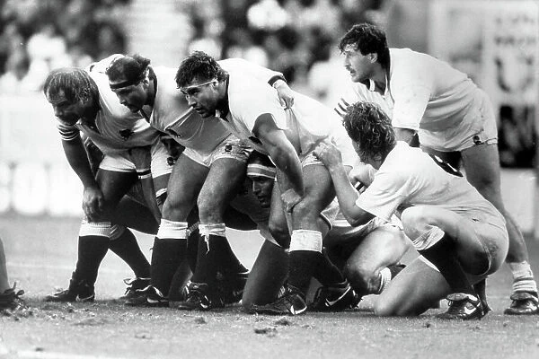 Rugby world Cup 1991. Jeff Probyn, Brian Moore and Jason Leonard