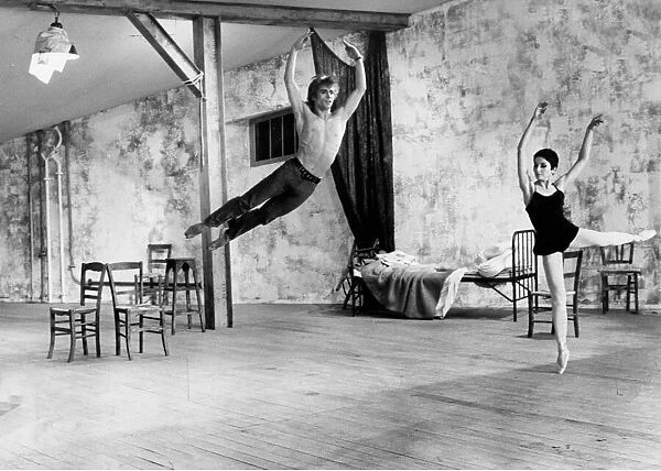 Russian ballet dancer Rudolf Nureyev in jeans and bare torso