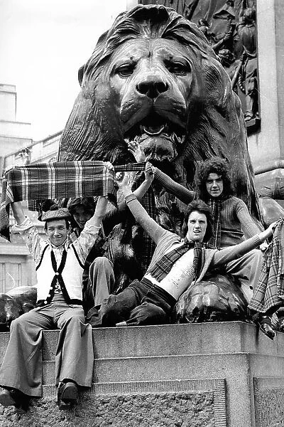 Scotland fans in Trafalgar Square 1975