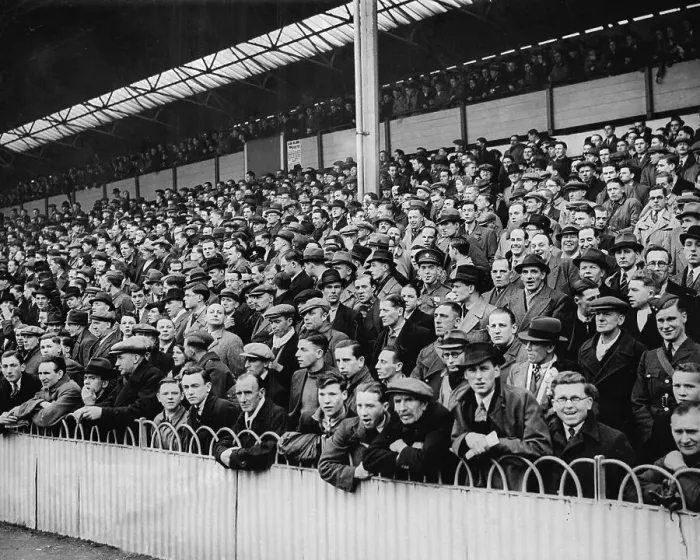 Framed Print : A section of the crowd at a Tottenham v Millwall match in 1940 Framed Print : A section of the crowd at a Tottenham v Millwall match in 1940