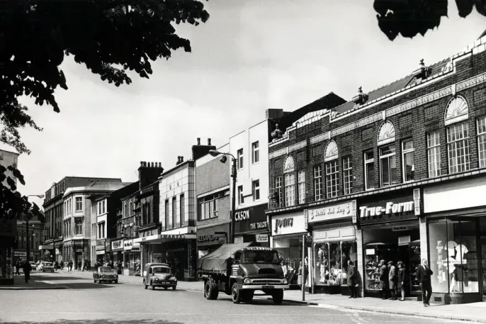 Framed Print : Shops in the main street of St Helens, Lancashire 1970 Framed Print : Shops in the main street of St Helens, Lancashire 1970