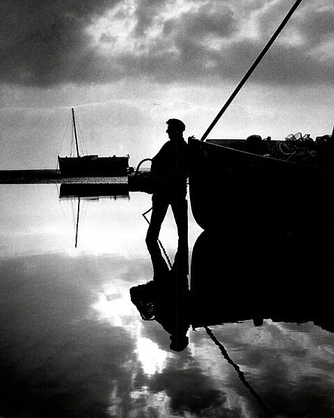 A shrimp fisherman on the River Dee 1971