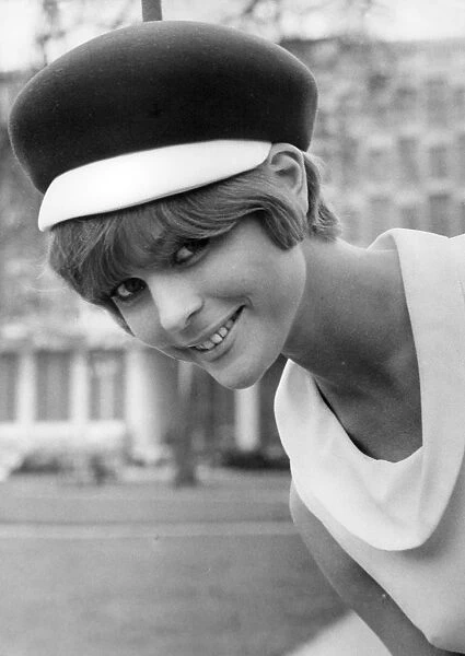 Sixties beret. Vickie Bygrave, fashion model, wearing a ' Montmartre' type beret