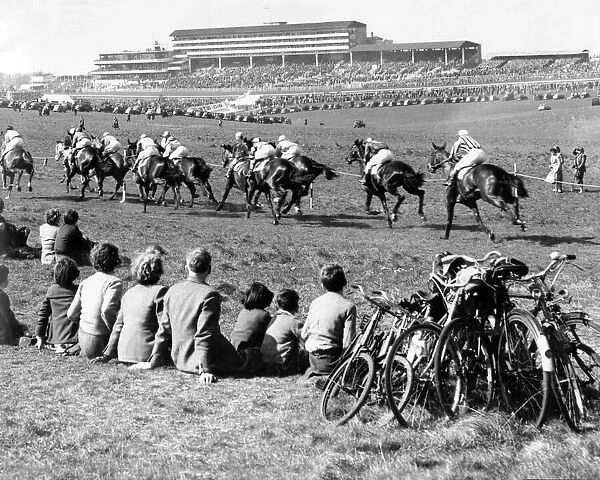 Spectators at Epsom race course, 1953