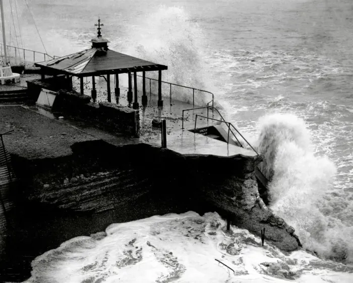 Framed Print : Storm at Sandgate, Kent 1949 Framed Print : Storm at Sandgate, Kent 1949