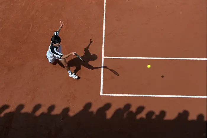 Framed Print : Tim Henman in action at French Open, 1997