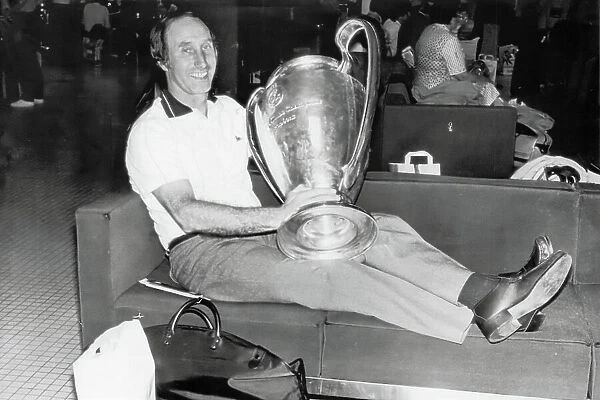 Tony Barton, manager of Aston Villawith the European Cup 1982