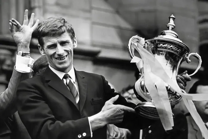 Framed Print : Tony Book, Manchester City F.C. captain, holding the F.A. Cup 1969 Framed Print : Tony Book, Manchester City F.C. captain, holding the F.A. Cup 1969