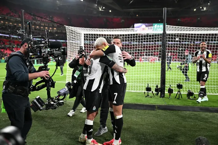 Framed Print : Toon Fans at Carabao Cup final 2025, Wembley. Liverpool 1 v Newcastle 2 Framed Print : Toon Fans at Carabao Cup final 2025, Wembley. Liverpool 1 v Newcastle 2