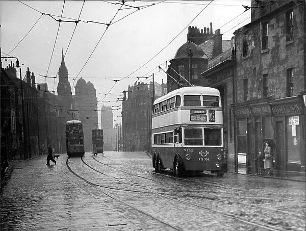 Trolley Bus in Castle Street, Glasgow 1949