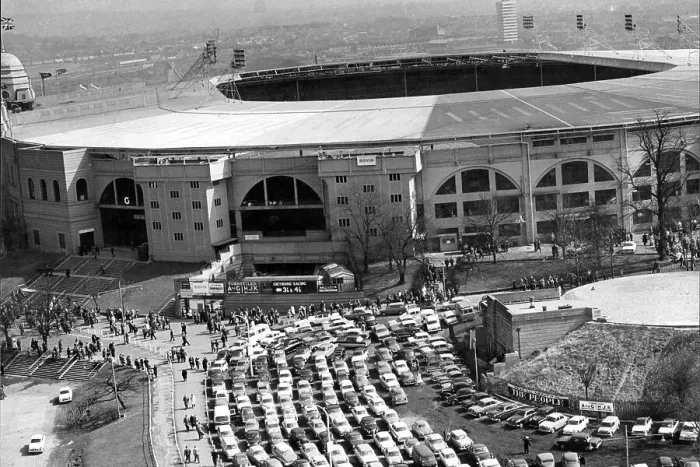 Framed Print : Wembley Stadium with full car parking, 1963 Framed Print : Wembley Stadium with full car parking, 1963