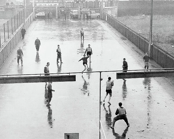 West Ham United players enjoy a six-a-side match 1964