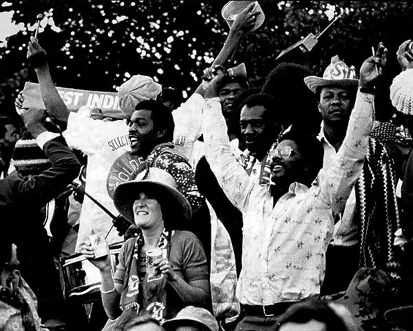 West Indies cricket fans at England v West Indies test match at Headlingly 1976