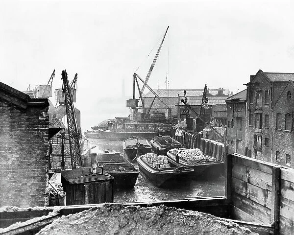 Wharf at the Lime House, Limehouse, East London 1935