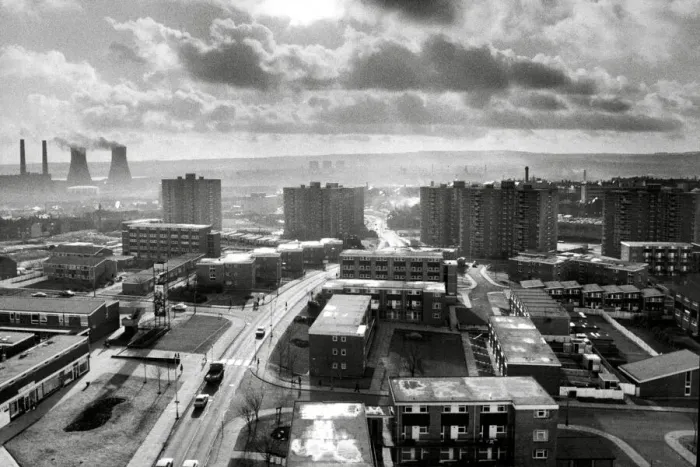 Framed Print : Wigan, Lancashire - tower blocks and power station 1979 Framed Print : Wigan, Lancashire - tower blocks and power station 1979