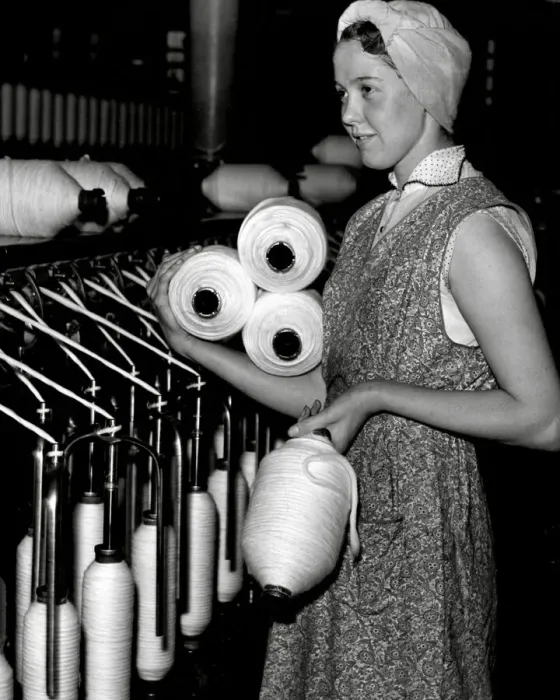 Framed Print : A women worker at a cotton factory Framed Print : A women worker at a cotton factory
