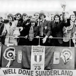 More than 750, 000 jubilant fans packed Sunderland last night for the incredible return home of the 1973 FA Cup winners