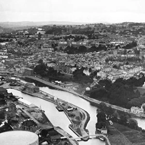 An aerial view of Exeter, 1935