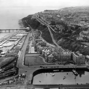 Aerial View of Folkestone seafront showing the Pavilion Hotel 1938 Aerial View of Folkestone seafront showing the Pavilion Hotel 1938