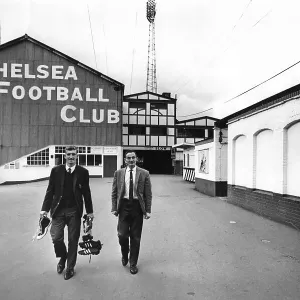Alex Stepney and Chelsea trainer Harry Medhurst leaving Stamford Bridge 1966 Alex Stepney and Chelsea trainer Harry Medhurst leaving Stamford Bridge 1966