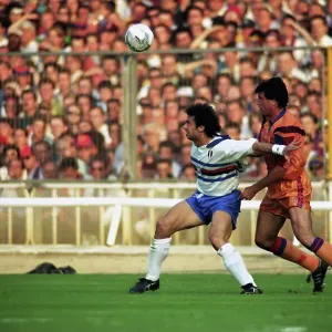 Barcelona vs Sampdoria, final de la Copa de Europa 1991/92 en Wembley. Barcelona ganó 1-0. Gianluca Vialli del Sampdoria con camiseta blanca. Barcelona vs Sampdoria, final de la Copa de Europa 1991/92 en Wembley. Barcelona ganó 1-0. Gianluca Vialli del Sampdoria con camiseta blanca.