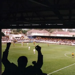 Barnet FC fans salute Frank Murphy after one of his two goals that clinched a 2-0 victory over York Barnet FC fans salute Frank Murphy after one of his two goals that clinched a 2-0 victory over York