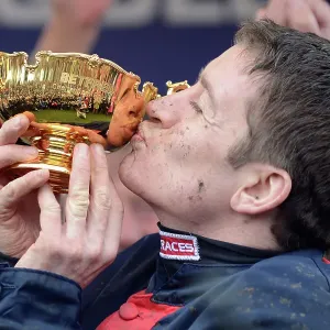 Barry Geraghty winning the Cheltenham Gold cup on Bobs Worth Barry Geraghty winning the Cheltenham Gold cup on Bobs Worth