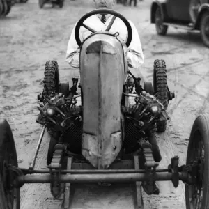 1929 Basil Davenport in a Spider racing car Print 1929 Basil Davenport in a Spider racing car Print