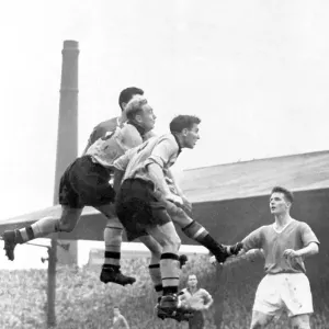 1955 Old Trafford Print: Billy Wright and Bill Shorthouse vs Tommy Taylor 1955 Old Trafford Print: Billy Wright and Bill Shorthouse vs Tommy Taylor