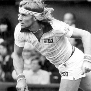 Bjorn Borg in action at Wimbledon