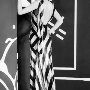 Black and White Evening Gown Print 1934 Black and White Evening Gown Print 1934