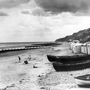 Boats on beach at Overstrand, Norfolk, 1934