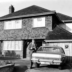 Bobby Moore Print: Chigwell, Essex Scene with Ford Zodiac Bobby Moore Print: Chigwell, Essex Scene with Ford Zodiac