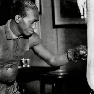 Print of Boxer Panama Al Brown, First Latin American World Champion Print of Boxer Panama Al Brown, First Latin American World Champion