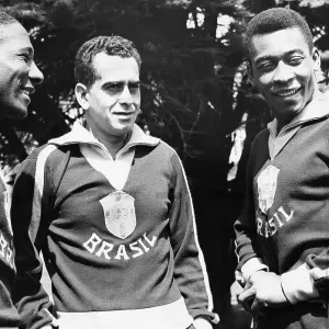 Brazil's footballers Santos, Zito and Pele take a walk in the sunshine at their Surrey Hotel 1966 Brazil's footballers Santos, Zito and Pele take a walk in the sunshine at their Surrey Hotel 1966
