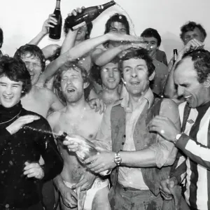 Brighton & Hove Albion celebrate promotion to the First Division 1977