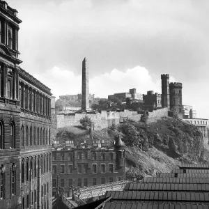 Calton Hill Edinburgh showing the roof of Waverley Station 1950 Calton Hill Edinburgh showing the roof of Waverley Station 1950