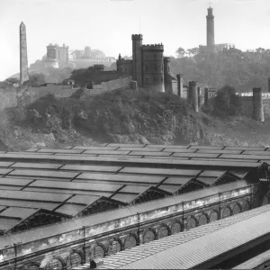 Calton jail from Waverley railway station Edinburgh 1930