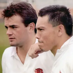 Will Carling and Rory Underwood after final training World Cup 1991 Will Carling and Rory Underwood after final training World Cup 1991