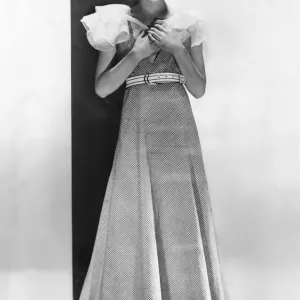 Checked dress print from 1932 Mainbocher collection Checked dress print from 1932 Mainbocher collection