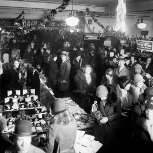 1931 Christmas Shopping in Barkers Department Store Print 1931 Christmas Shopping in Barkers Department Store Print