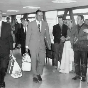 Colin Cowdrey is greeted by workers at Heathrow returning home from the Windies in 1968 Colin Cowdrey is greeted by workers at Heathrow returning home from the Windies in 1968
