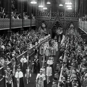 Coronation Day Print of Queen Elizabeth II Leaving Westminster Abbey