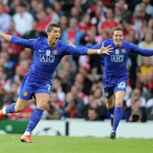 Cristian Ronaldo celebrates with John O'Shea Cristian Ronaldo celebrates with John O'Shea