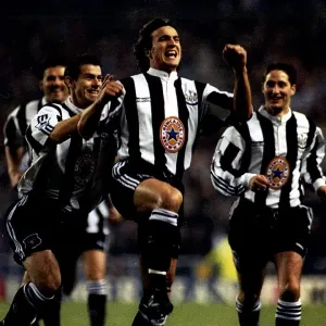 David Ginola Scores Print for Newcastle United FC 1996