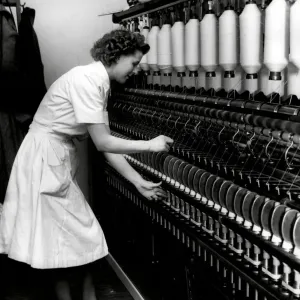 A demonstration of cotton spinning 1949 A demonstration of cotton spinning 1949