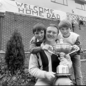 Dennis Taylor Print with Snooker Trophy and Sons